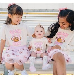 Sweet Wink Sweet Wink- Game Day Sequin Patch S/S Natural Heather TShirt