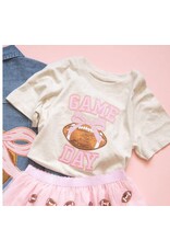 Sweet Wink Sweet Wink- Game Day Sequin Patch S/S Natural Heather TShirt