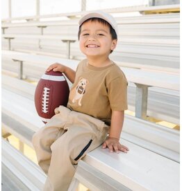 Sweet Wink Sweet Wink- Bulldog Football Patch S/S Mocha TShirt
