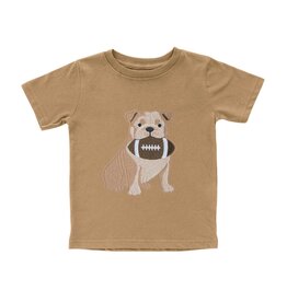 Sweet Wink Sweet Wink- Bulldog Football Patch S/S Mocha TShirt