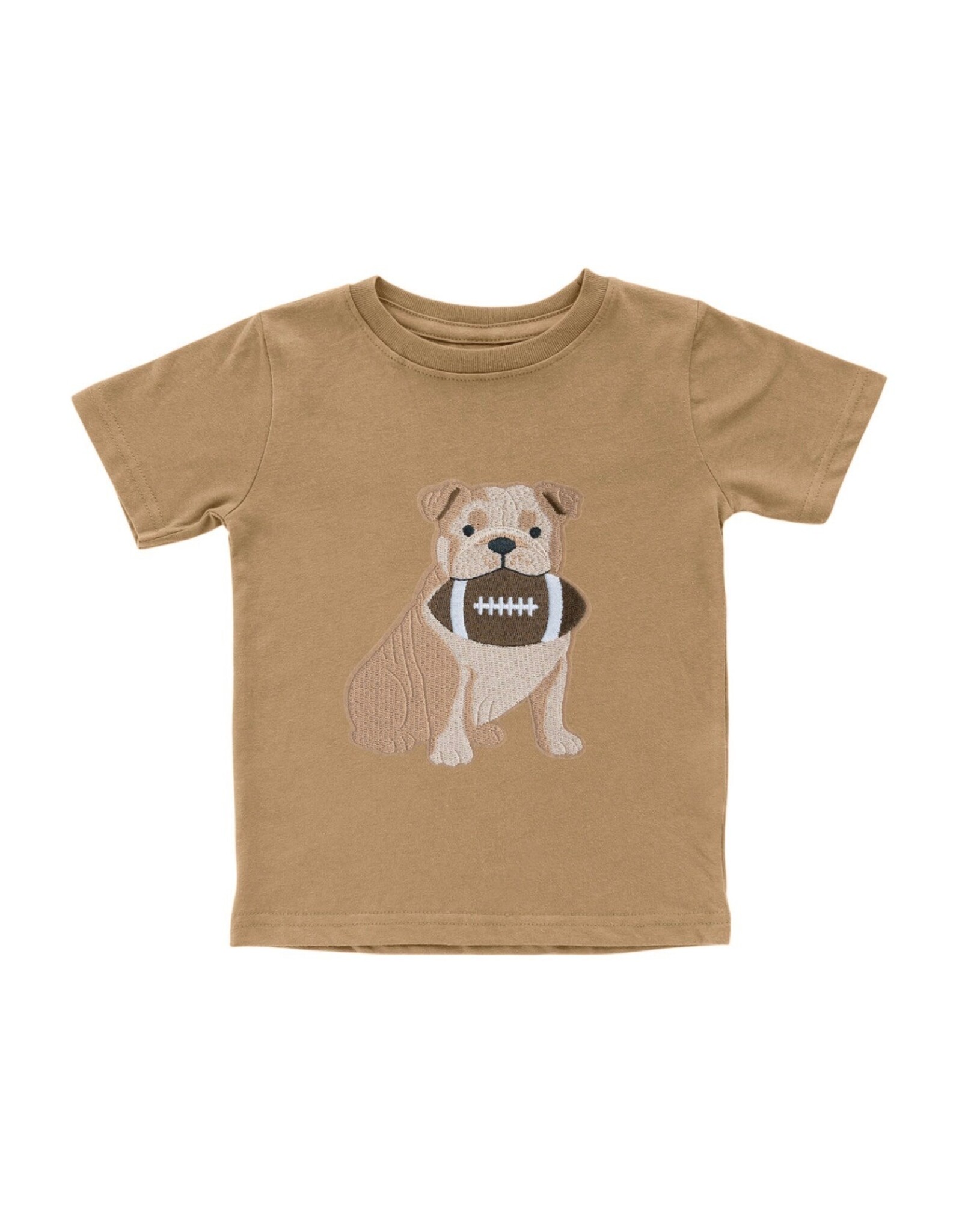 Sweet Wink Sweet Wink- Bulldog Football Patch S/S Mocha TShirt
