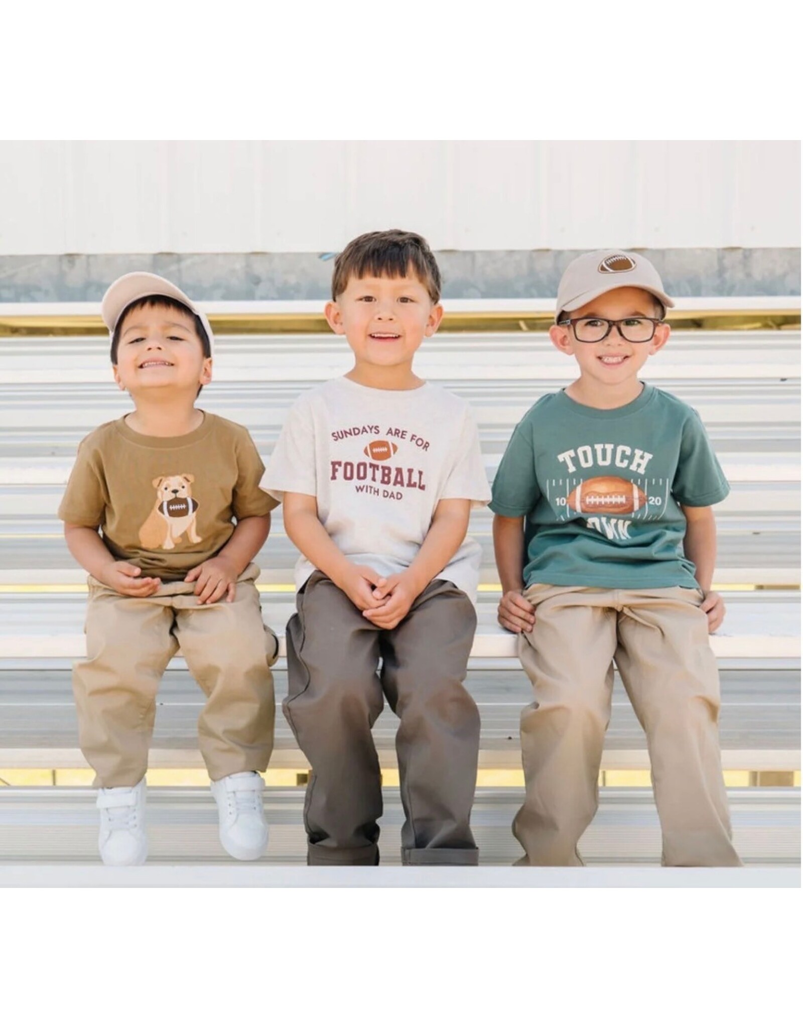 Sweet Wink Sweet Wink- Bulldog Football Patch S/S Mocha TShirt