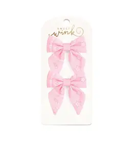 Sweet Wink Sweet Wink- Pink Bandana Western Bow Clip Set