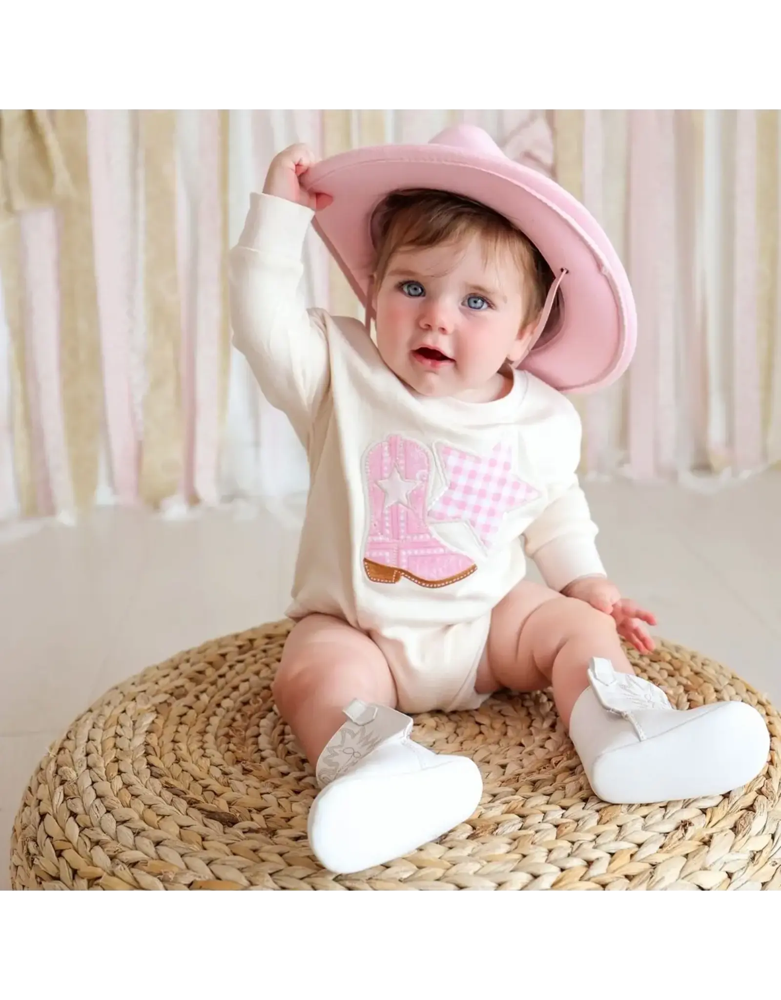 Sweet Wink Sweet Wink- Bandana Cowgirl Patch Western L/S Romper