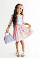 Mila & Rose Mila & Rose- Colorful Carnations 3/4 Sleeve Twirl Dress