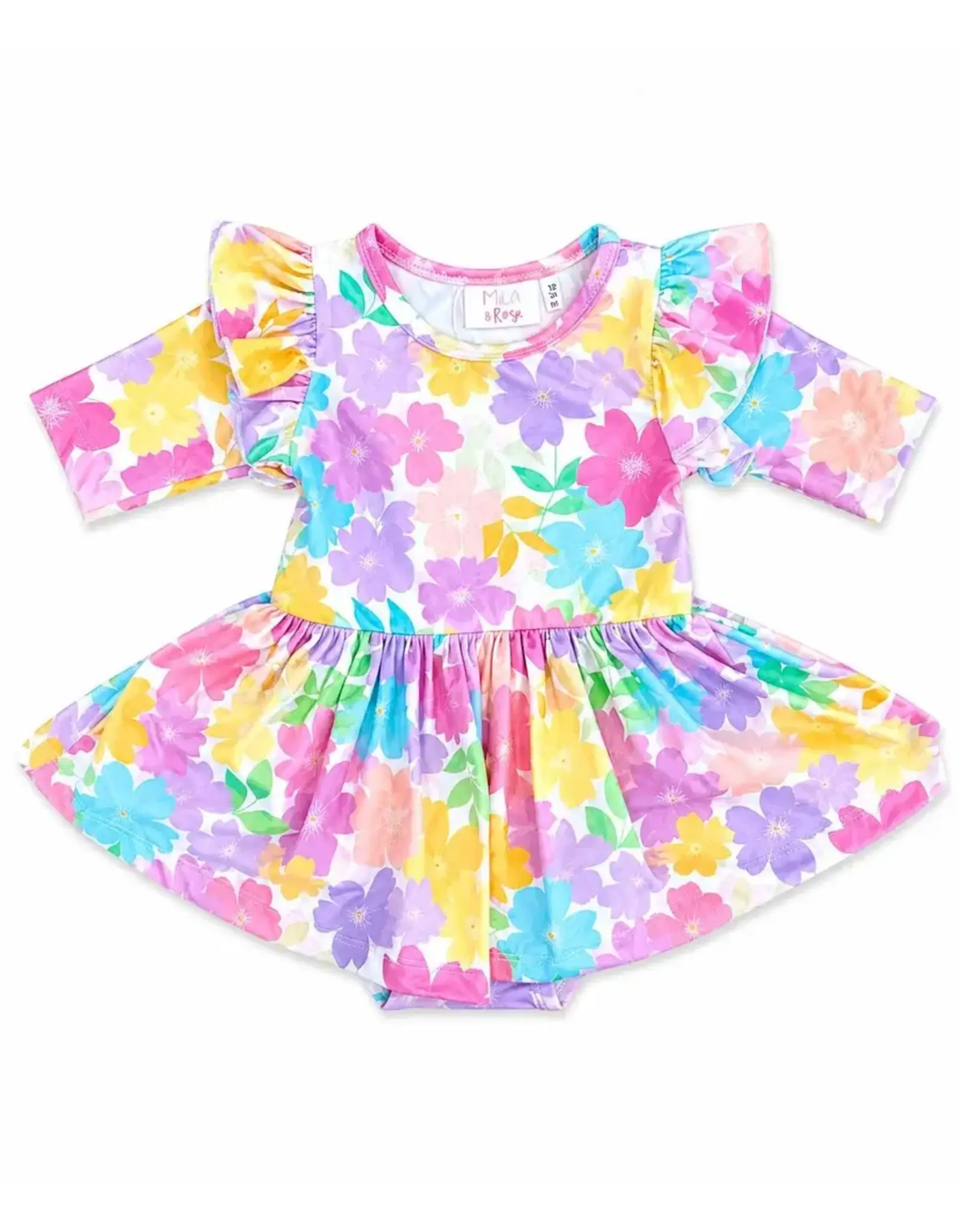 Mila & Rose Mila & Rose- Colorful Carnations Twirl Bodysuit