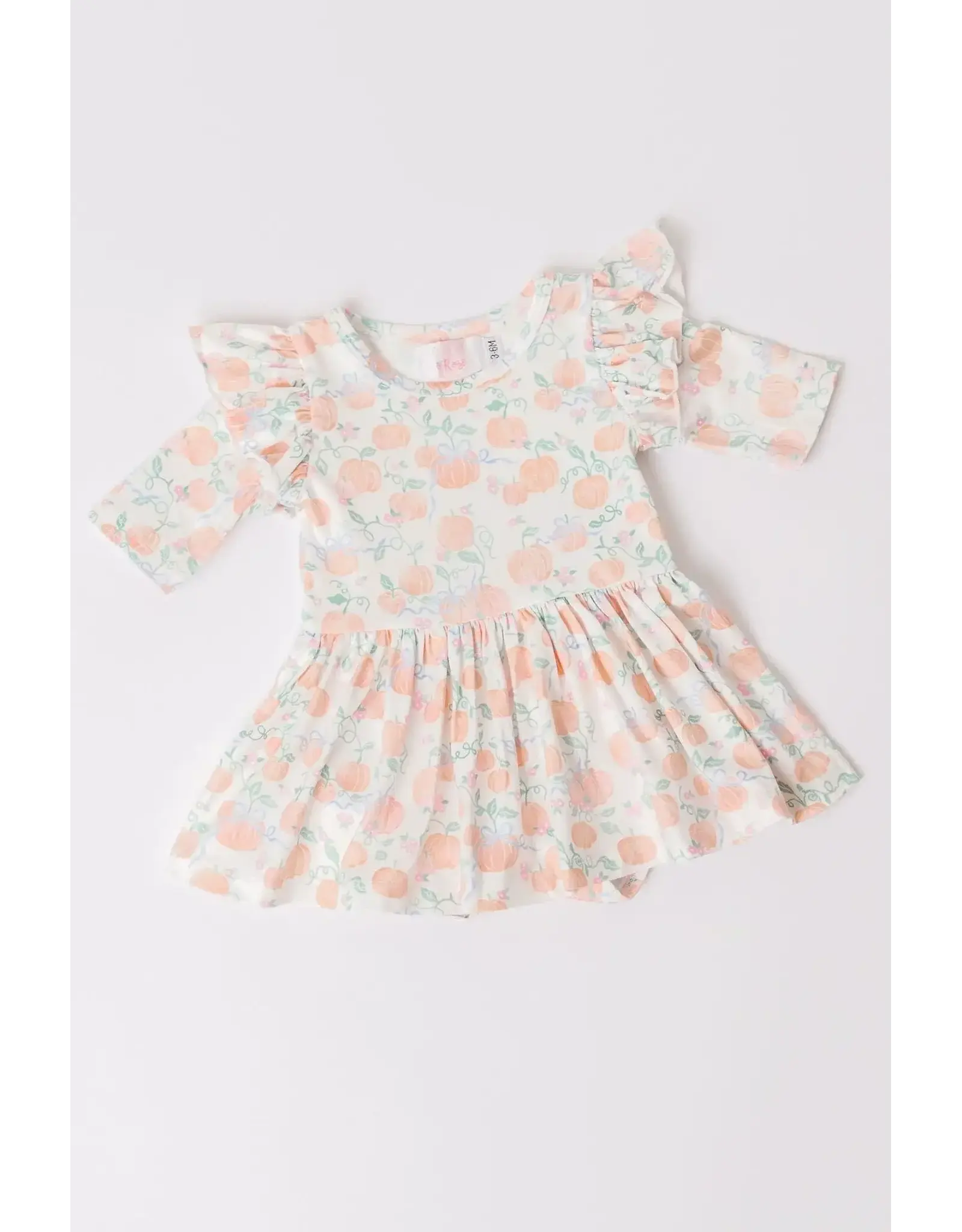 Mila & Rose Mila & Rose- Pretty Pumpkins Twirl Flutter Bodysuit