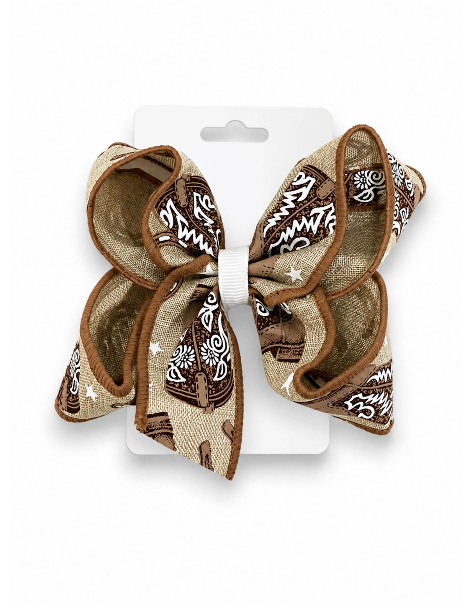 JP- Brown Boot Print Bow