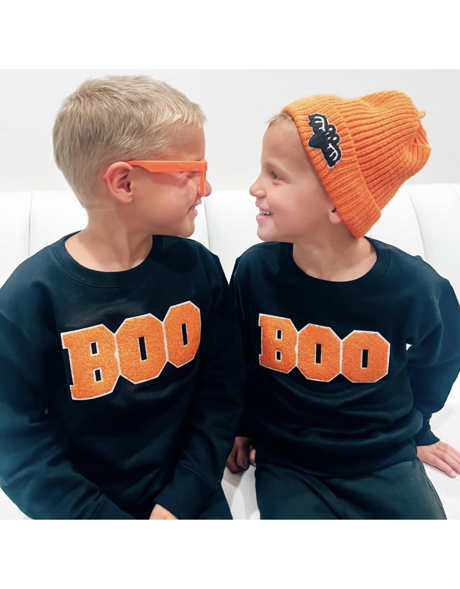 Sweet Wink Sweet Wink- Boo Patch Halloween Black Sweatshirt