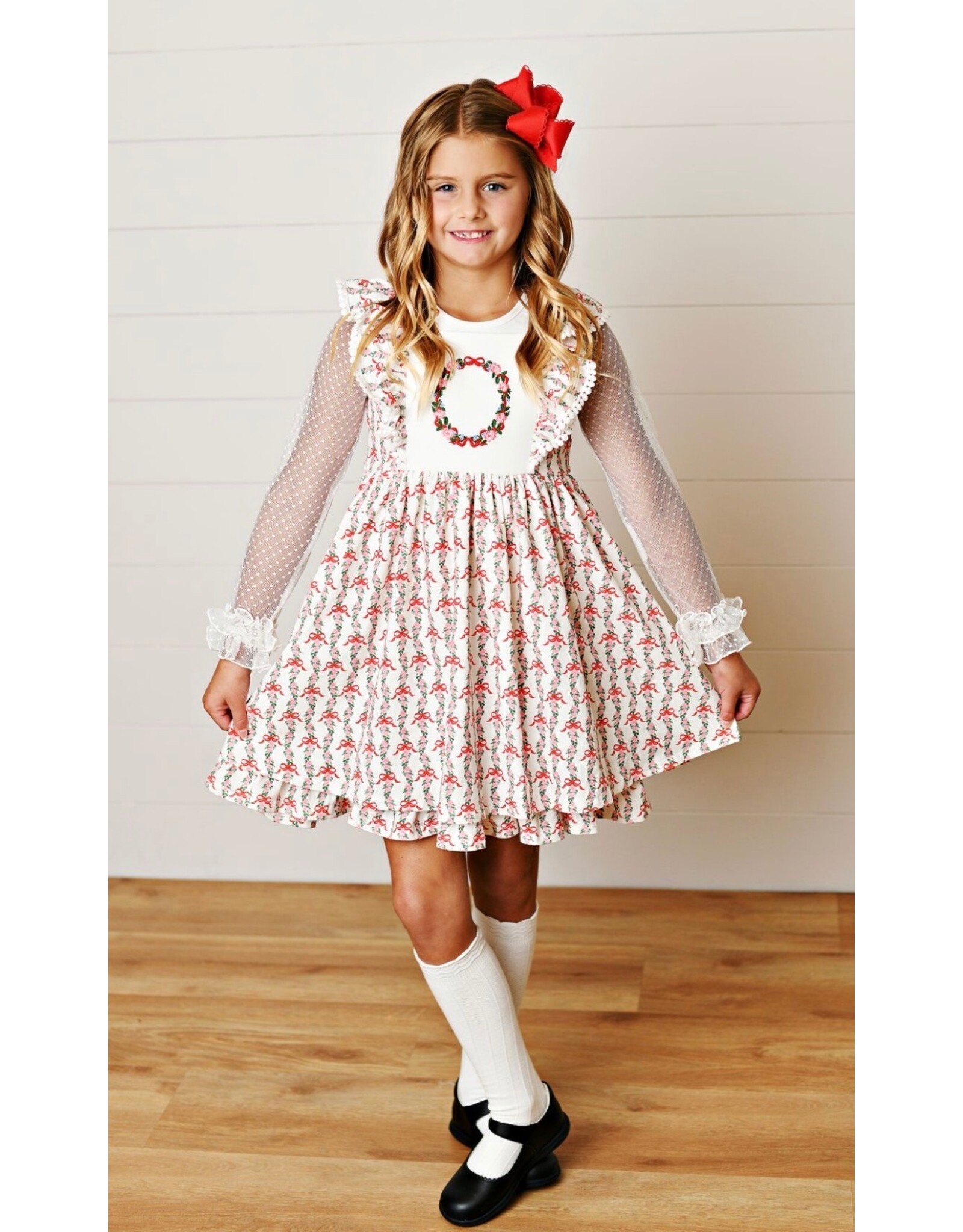 Swoon Baby Swoon Baby- Garland Bows Pinafore Dress