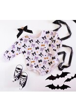 Sweet Wink Sweet Wink- Spooky Bows L/S Lavender Romper