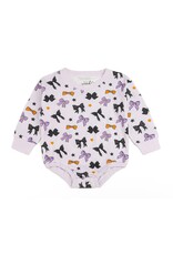 Sweet Wink Sweet Wink- Spooky Bows L/S Lavender Romper