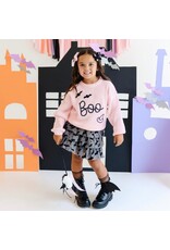 Sweet Wink Sweet Wink- Flocked Bats Halloween Bow Tiered Tutu