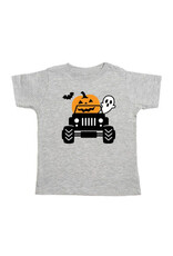 Sweet Wink Sweet Wink- Pumpkin Monster Truck T-Shirt- Gray
