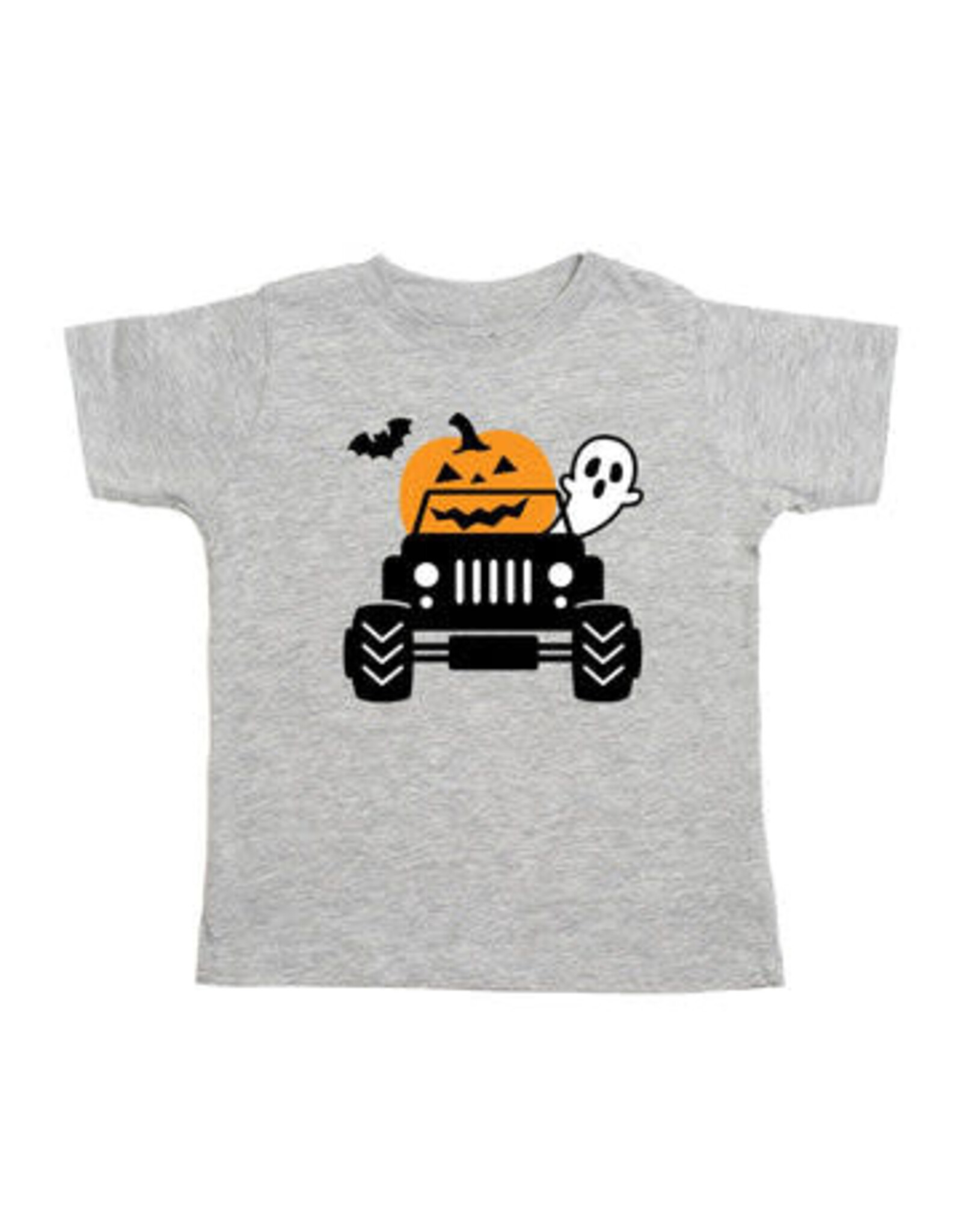 Sweet Wink Sweet Wink- Pumpkin Monster Truck T-Shirt- Gray