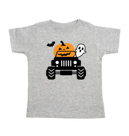 Sweet Wink Sweet Wink- Pumpkin Monster Truck T-Shirt- Gray