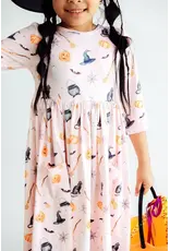 Mila & Rose Mila & Rose- Hey Boo 3/4 Sleeve Pocket Twirl Dress