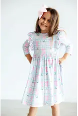 Mila & Rose Mila & Rose- Pumpkin Picnic 3/4 Sleeve Ruffle Twirl Dress