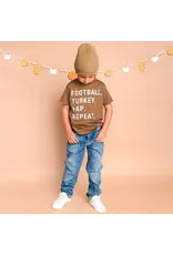 Sweet Wink Sweet Wink- Football Turkey Nap Repeat Thanksgiving S/S T-Shirt: Mocha