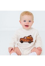 Sweet Wink Sweet Wink- Fall Truck Patch L/S Natural Romper