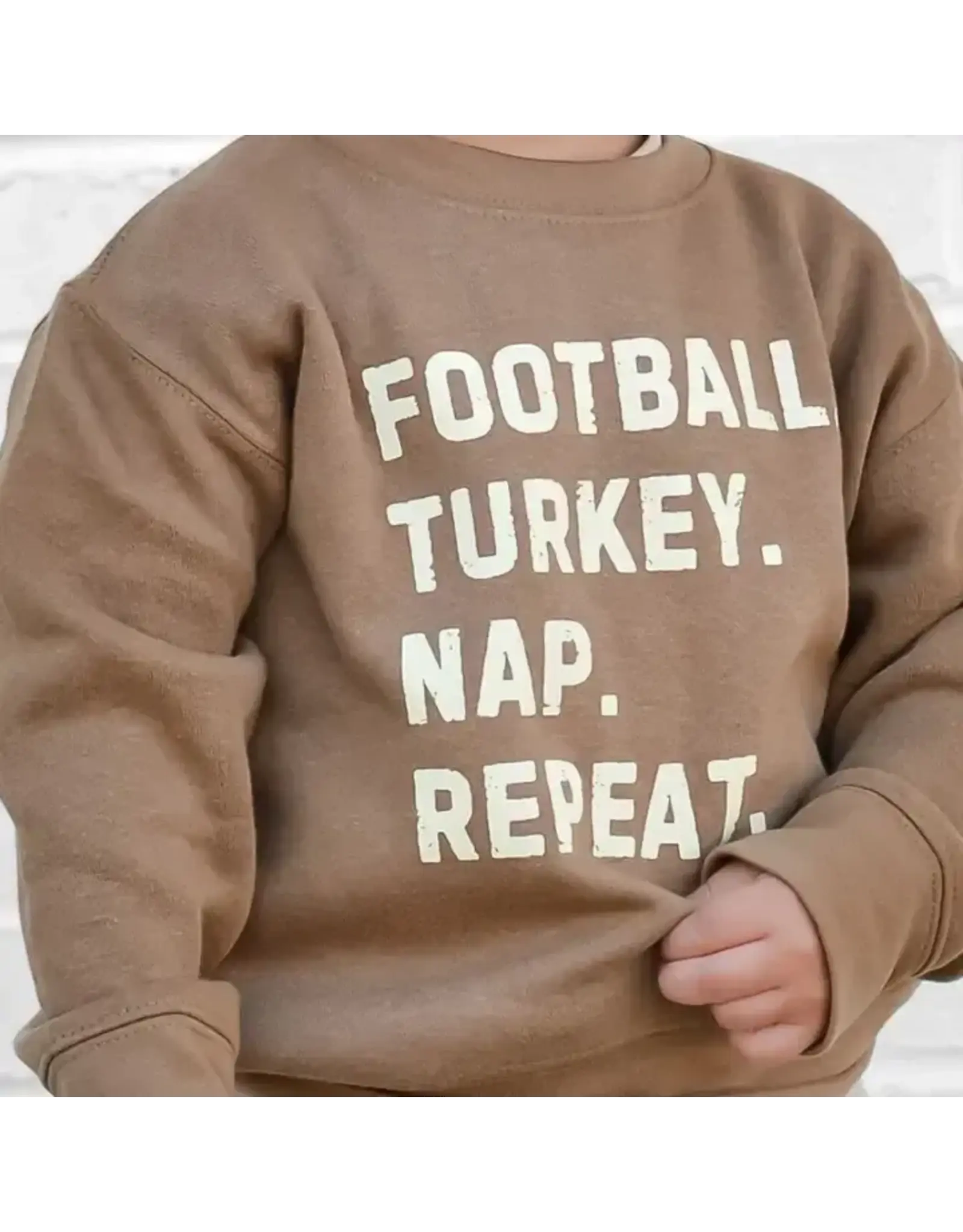 Sweet Wink Sweet Wink- Football Turkey Nap Repeat Thanksgiving Sweatshirt
