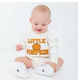 Sweet Wink Sweet Wink- Little Pumpkin Patch Natural L/S Romper