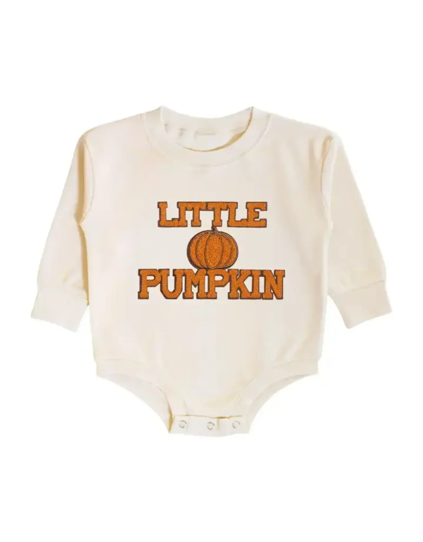 Sweet Wink Sweet Wink- Little Pumpkin Patch Natural L/S Romper