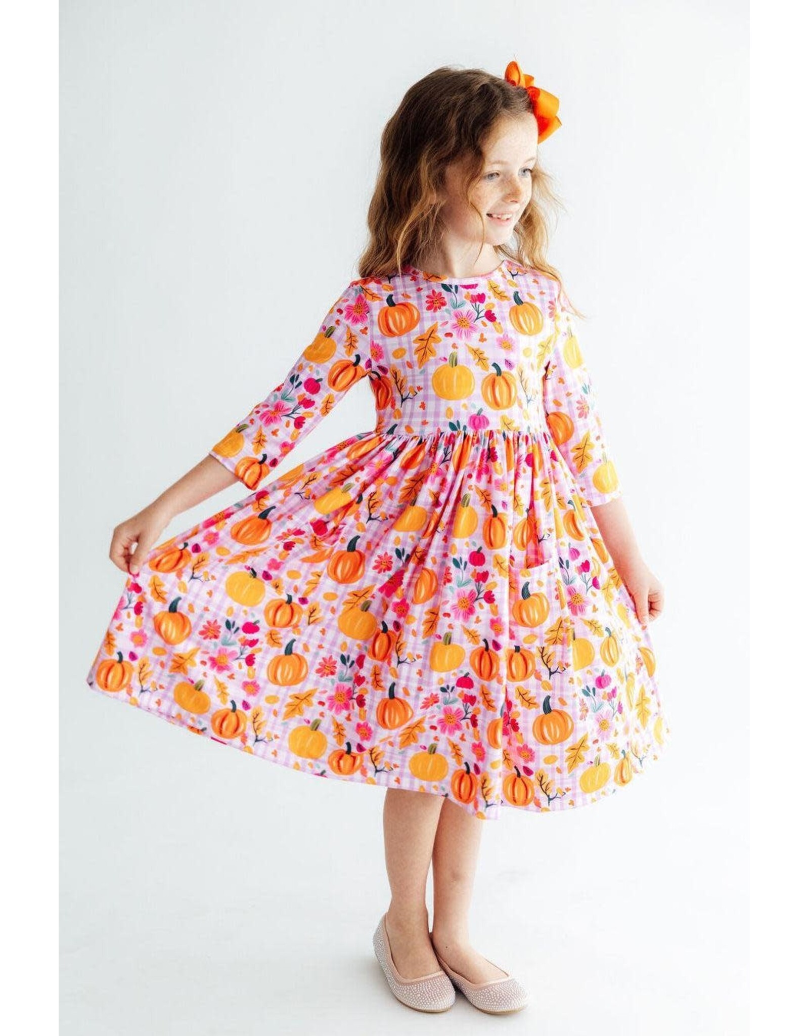 Mila & Rose Mila & Rose- Pumpkin Party 3/4 Pocket Twirl Dress