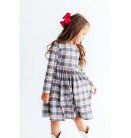 Mila & Rose Mila & Rose- Christmas Plaid L/S Pocket Twirl Dress
