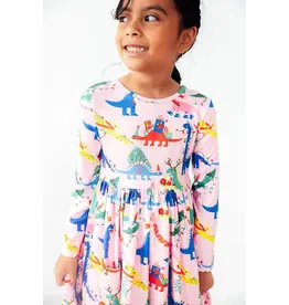 Mila & Rose Mila & Rose- Jingle Saurus L/S Pocket Twirl Dress