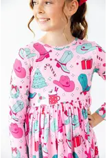 Mila & Rose Mila & Rose- Christmas Cowgirl L/S Pocket Twirl Dress