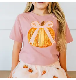 Sweet Wink Sweet Wink- Coquette Pumpkin Sequin Patch S/S Shirt