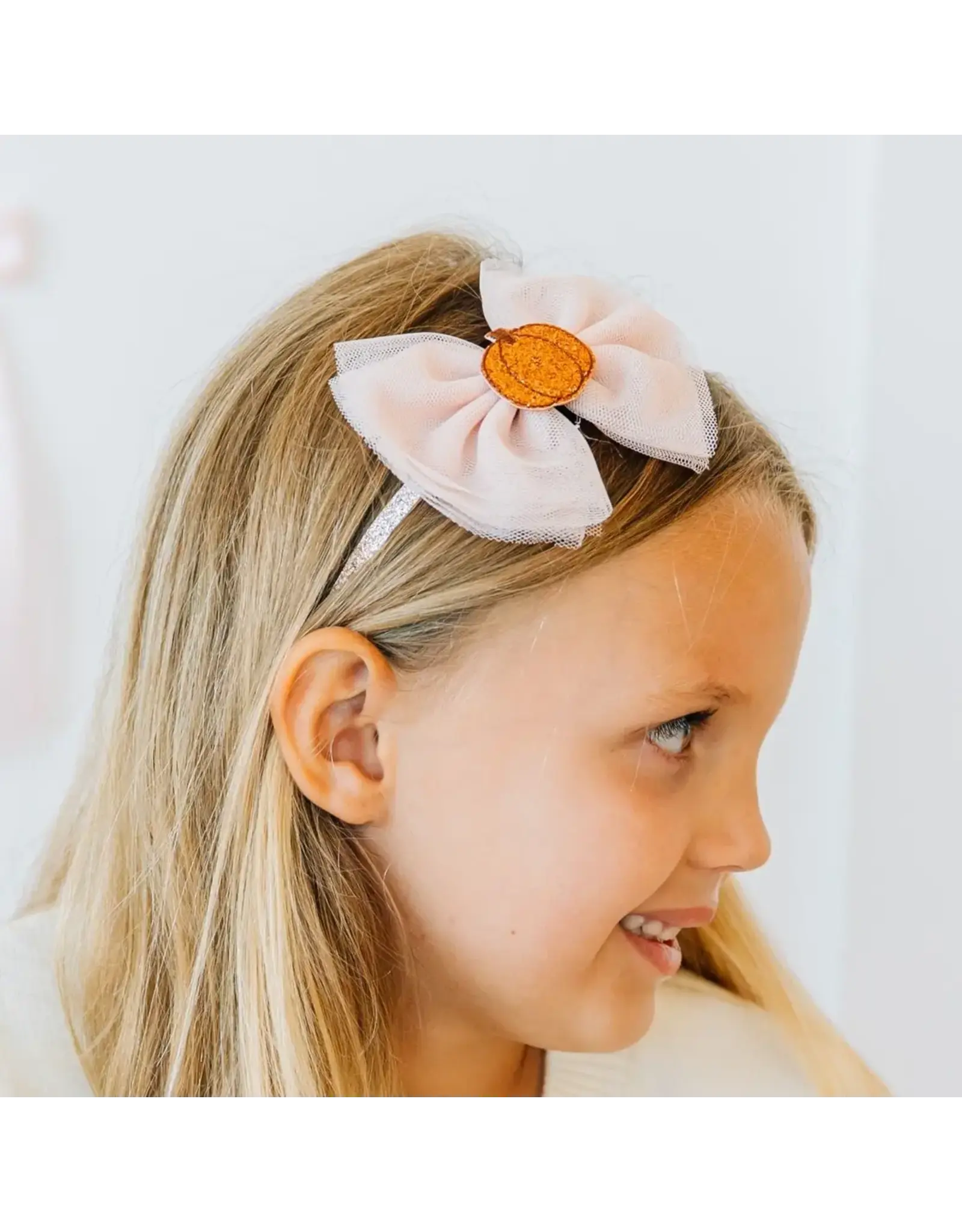 Sweet Wink Sweet Wink- Pumpkin Tulle Bow Headband