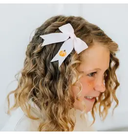 Sweet Wink Sweet Wink-  Pumpkin Embroidered Bow Clip