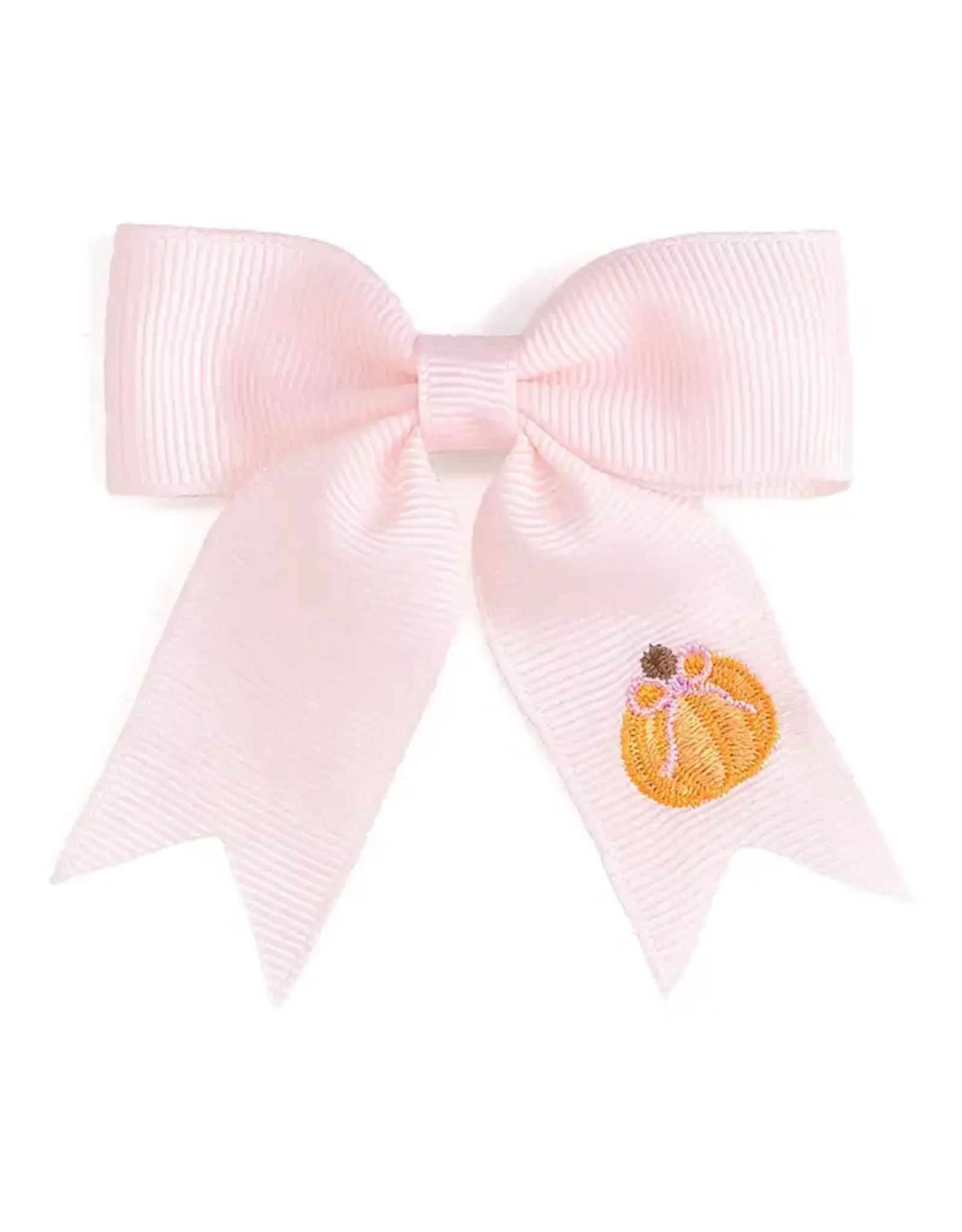 Sweet Wink Sweet Wink-  Pumpkin Embroidered Bow Clip