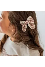 Sweet Wink Sweet Wink-  Mocha Floral Lace Bow Clip Set