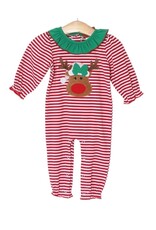 Millie Jay Millie Jay- Reindeer Applique Girls Romper