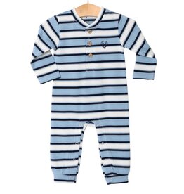 Millie Jay Millie Jay- Easton Romper: Multi Blue Stripe