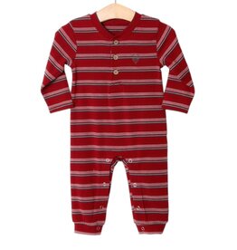 Millie Jay Millie Jay- Easton Romper: Burgundy & Grey