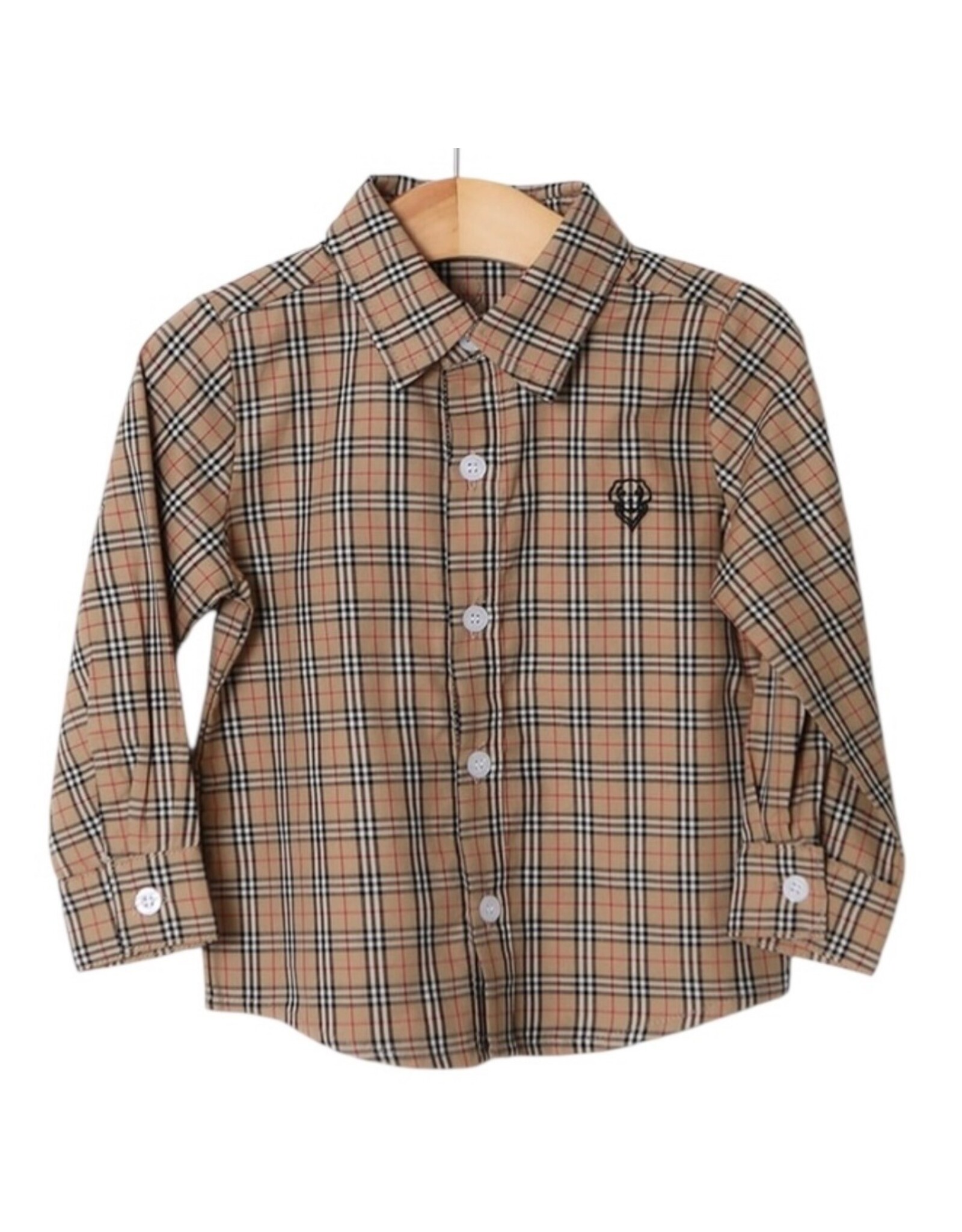 Millie Jay Millie Jay- Tan Plaid Button Down