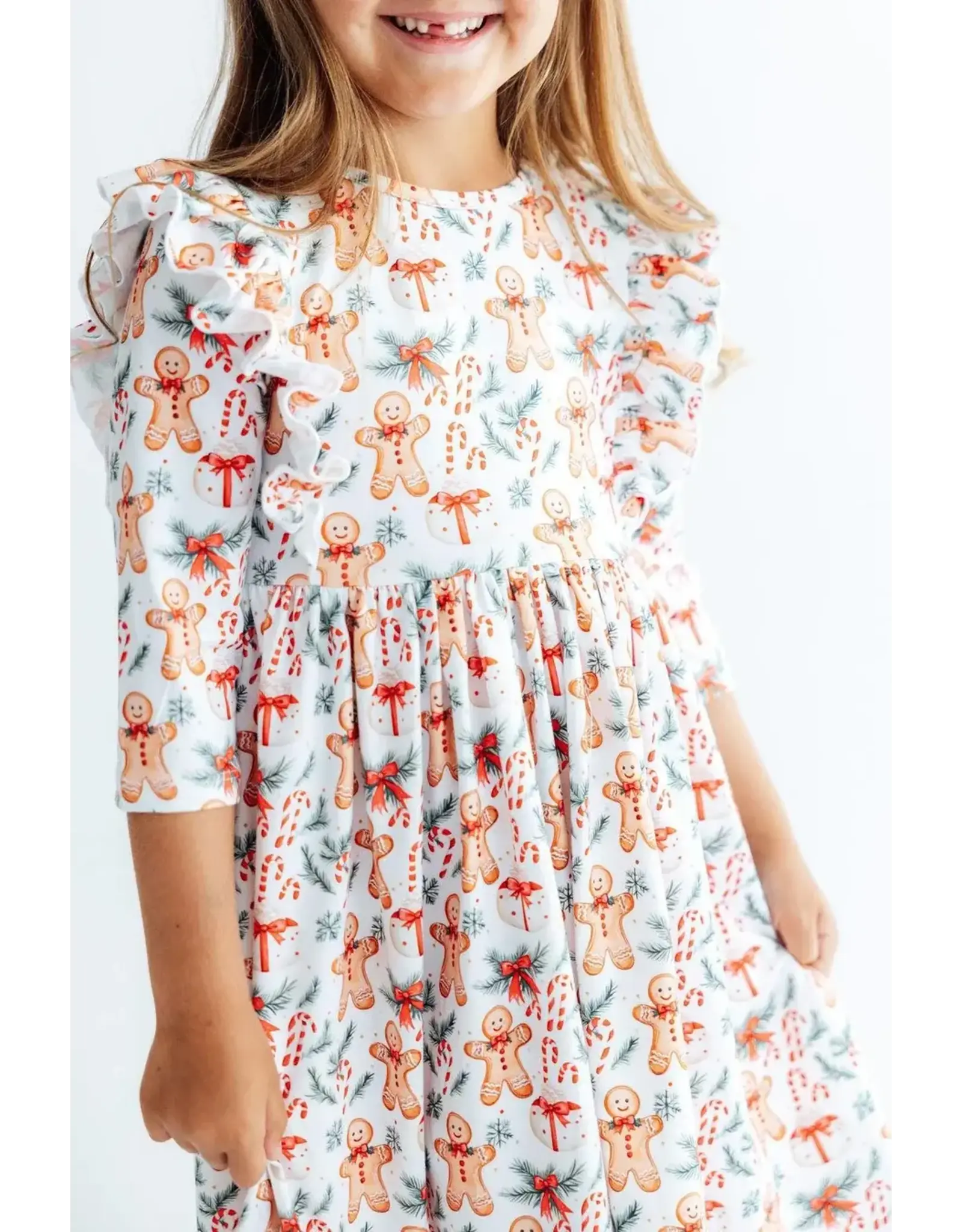Mila & Rose Mila & Rose- Gingerbread Lane Ruffle Twirl Dress