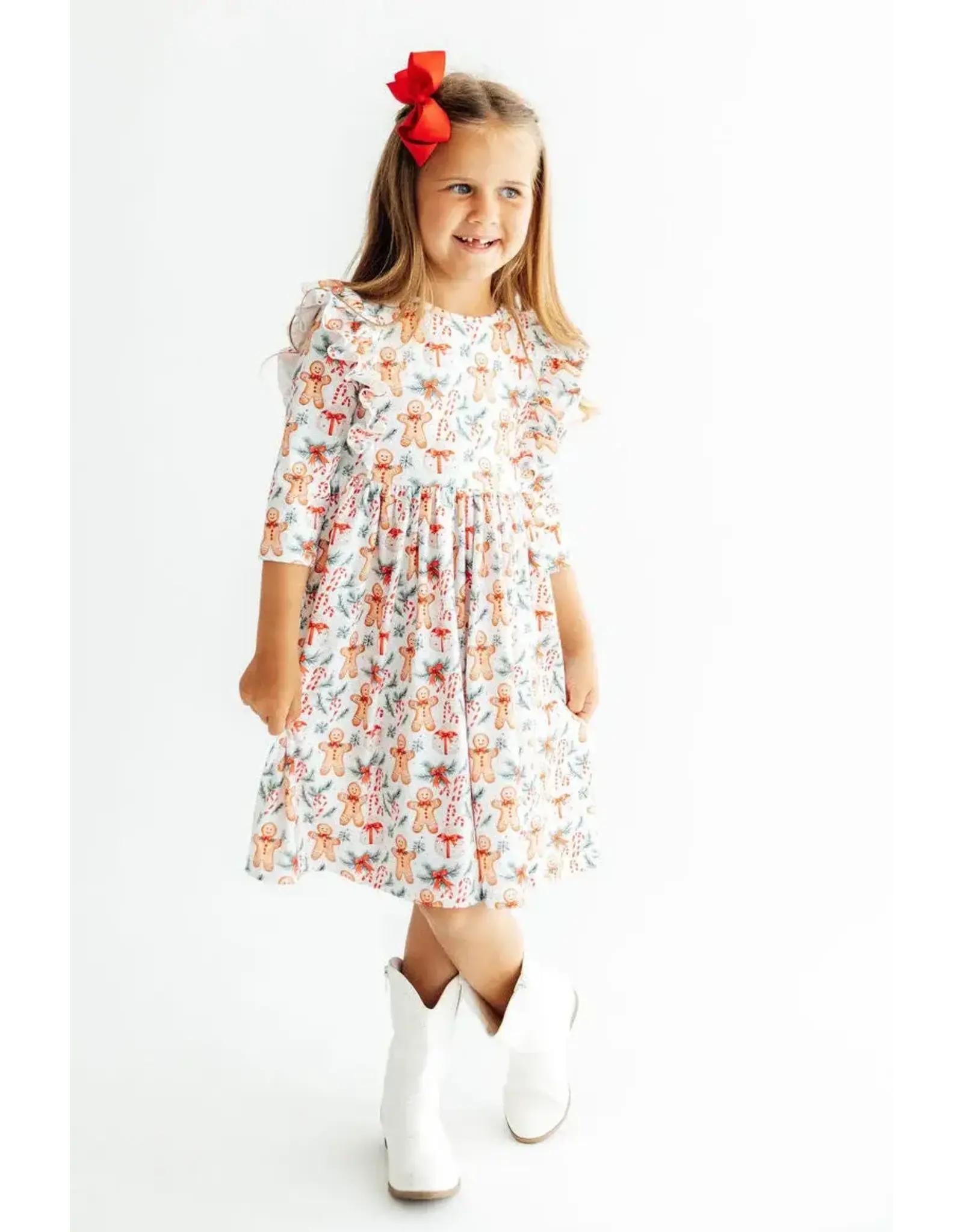 Mila & Rose Mila & Rose- Gingerbread Lane Ruffle Twirl Dress