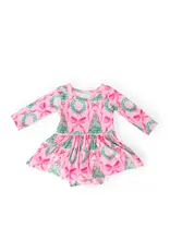 Mila & Rose Mila & Rose- Jingle Bows L/S Twirl Bodysuit
