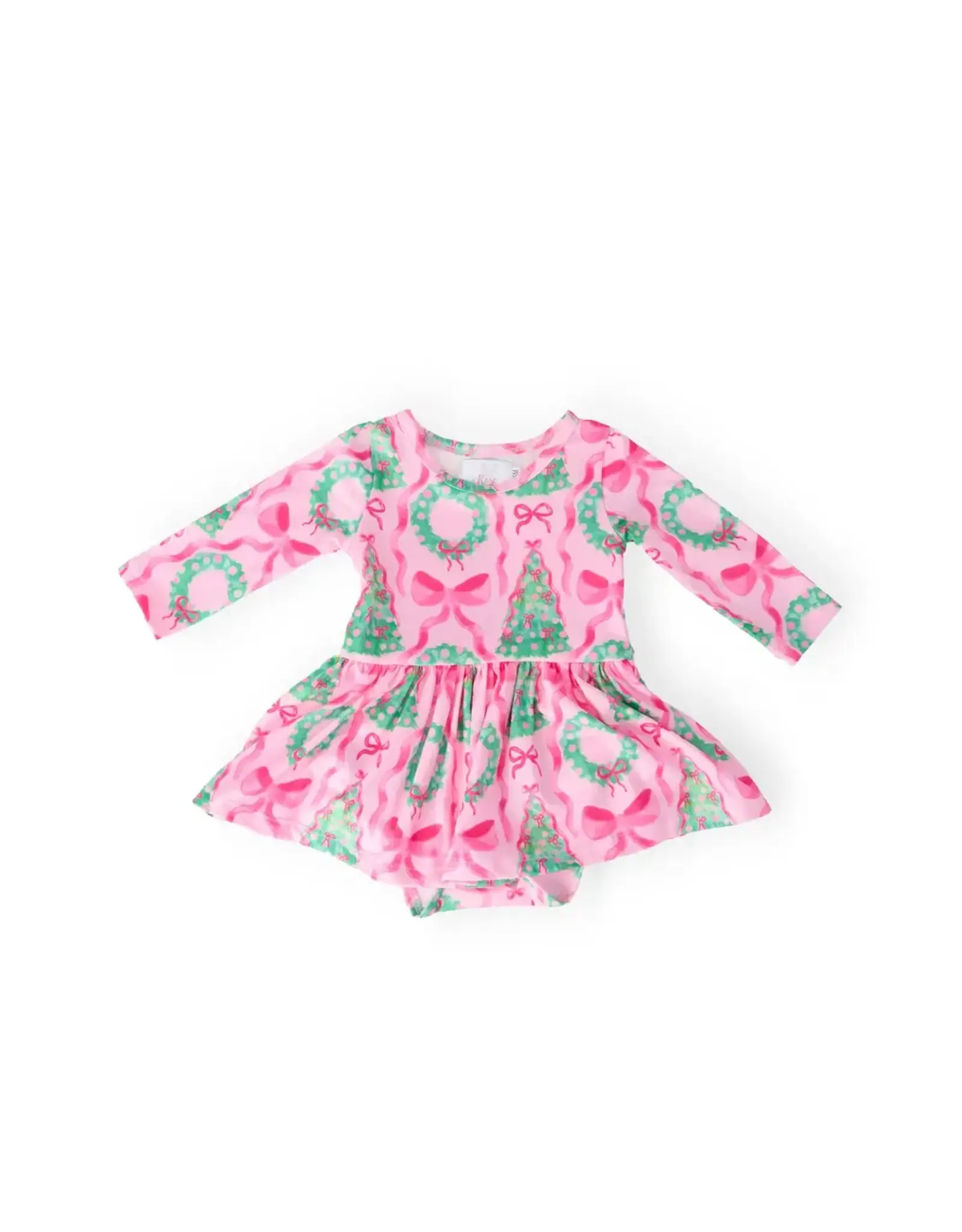 Mila & Rose Mila & Rose- Jingle Bows L/S Twirl Bodysuit
