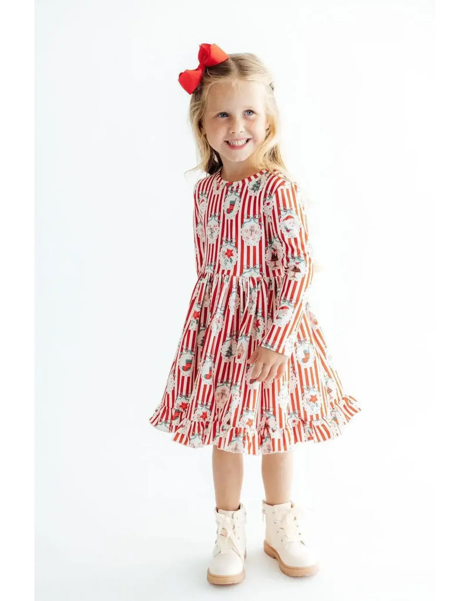 Mila & Rose Mila & Rose- Santa's Sweet Shoppe L/S Hem Twirl Dress