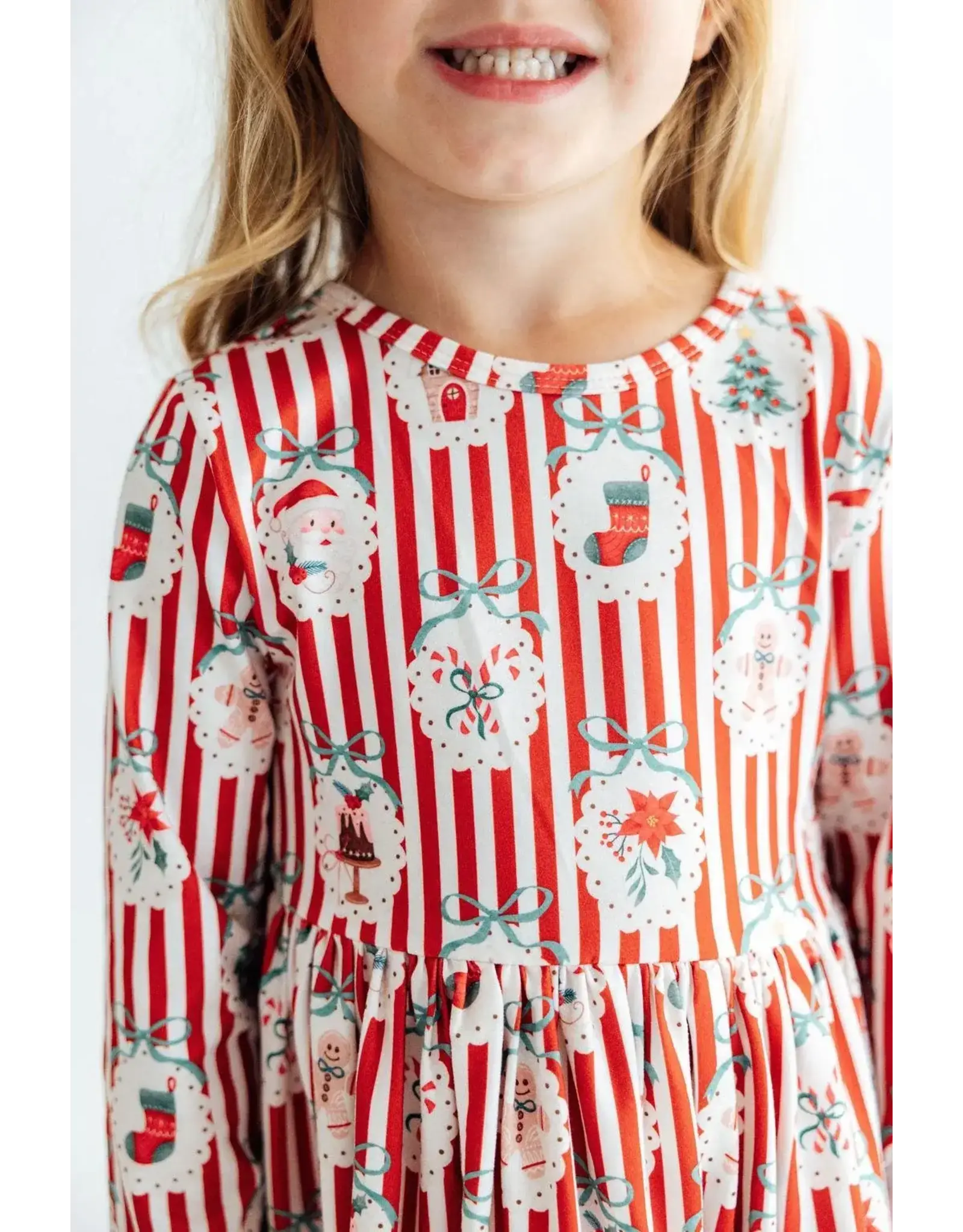 Mila & Rose Mila & Rose- Santa's Sweet Shoppe L/S Hem Twirl Dress
