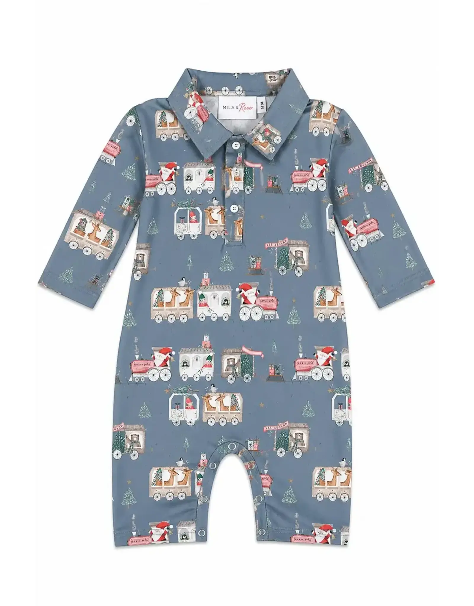 Mila & Rose Mila & Rose- North Pole Express L/S Polo One Piece