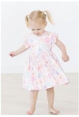 Mila & Rose Mila & Rose- Castles & Rainbows Flutter Sleeve Twirl Dress