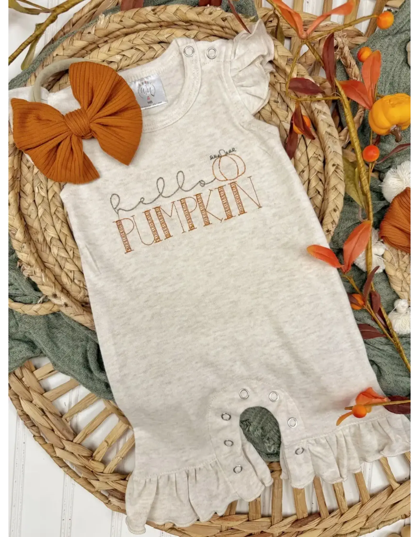 Wonderfully Made Wonderfully Made- Hello Pumpkin Ruffle Romper