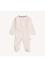 Magnetic Me Magnetic Me- Pink Stripe Organic Magnetic Footie
